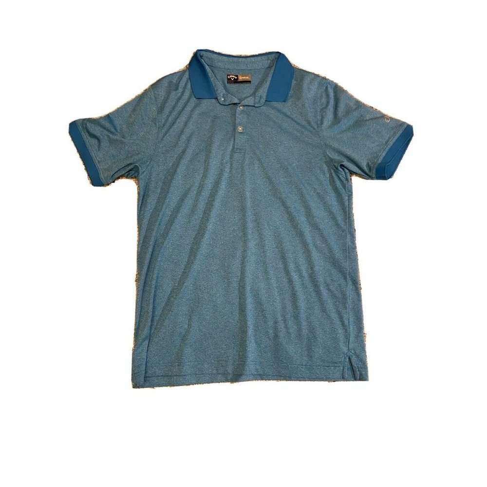 CALLAWAY GOLF POLO SHIRT -M- BLUE - POLY STRETCH OPTI DRI